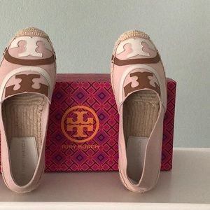 Tory Burch Poppy Espadrille Shell Pink sz 6.5.